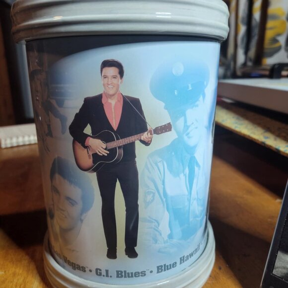 Elvis Presley Ceramic & Metal Cookie Jar Film Reel His Famous Movies 2001 - Picture 4 of 8